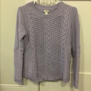 J. Crew Lavender Cable Knit Sweater